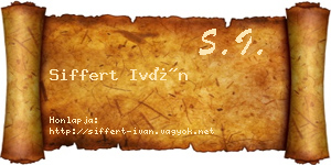 Siffert Iván névjegykártya